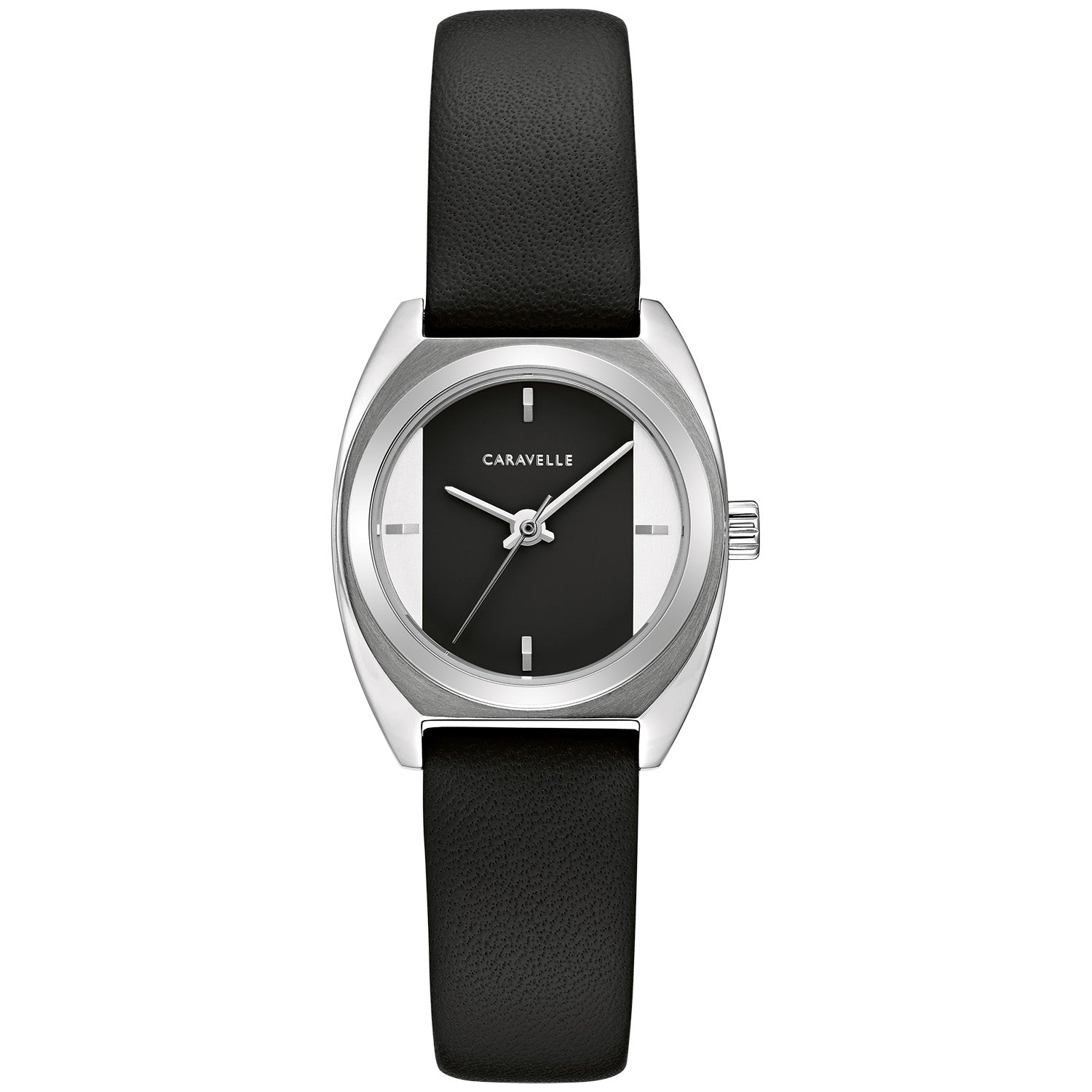 Caravelle Black Leather Watch - 43L220