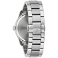 Back view of Bulova Classic Wilton 96B386, showcasing the stainless steel case back and bracelet with deployant buckle.