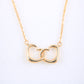 14K Yellow Gold Interlocking Double Hearts Necklace 18in