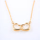 14K Yellow Gold Interlocking Double Hearts Necklace 18in