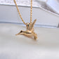 14K Yellow Gold Hummingbird Charm