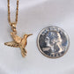 14K Yellow Gold Hummingbird Charm