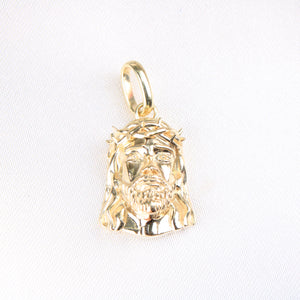 14K Yellow Gold Jesus Christ Head Charm