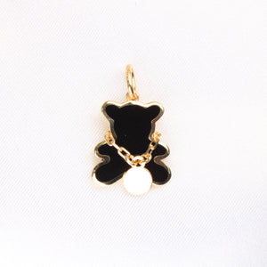 14K Yellow Gold Black Bear Charm