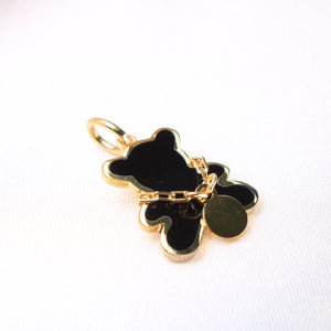 14K Yellow Gold Black Bear Charm